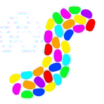 Jelly bean candy illustration. Colorful candies sparkling on a white background. Great for logo packaging vector