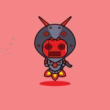 vector illustration of cartoon character mascot costume animal rocket cute robot snake