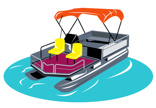 Pontoon Boat Retro png