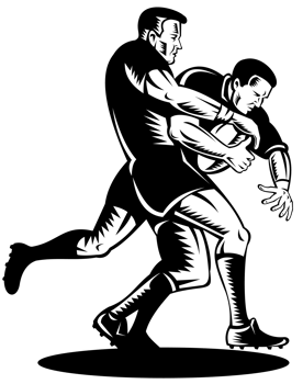 rugby player tackle the ball png