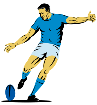 rugby player kicking the ball png
