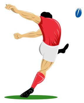 rugby player kicking the ball png