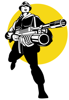 soldier serviceman with grenade launcher png