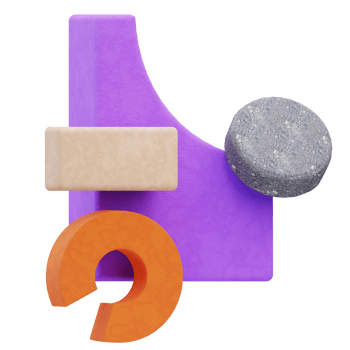 3d rendering of shape decoration illustration with orange, purple, stone texture for presentation png
