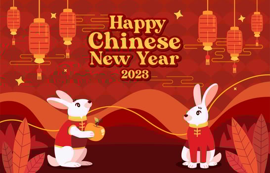 Chinese New Year Water Rabbit Background Concept vector