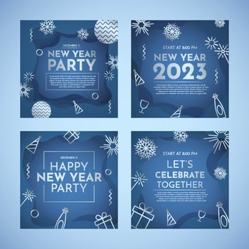 New Year Party Social Media Post Template vector