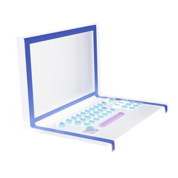laptop computer monitor glass with crystal keyboard isolated. concept 3d illustration or 3d render png