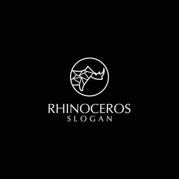 Basic Rhinoceros  polygonal logo vector icon design template
