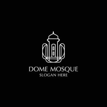 Mosque tower logo design icon template vector