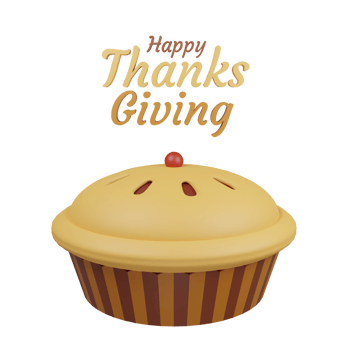 Thanksgiving pie 3D Illustration png