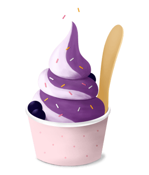 Blueberrry Ice Cream Illustration png