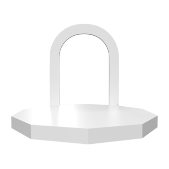 Podium white product display stand or pedestal on advertising background. 3D rendering. png