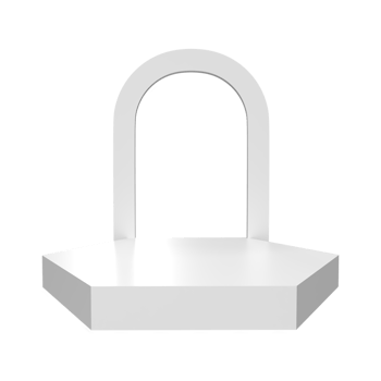 Podium white product display stand or pedestal on advertising background. 3D rendering. png