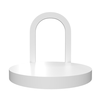 Podium white product display stand or pedestal on advertising background. 3D rendering. png