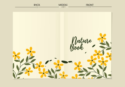 boho aesthetic book cover with hand drawn floral elements.Contemporary backgrounds.Design elements for book cover, page template, print, card, brochure, magazine, poster vector