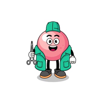 Illustration of gum ball mascot as a surgeon vector