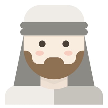 Arab Man Avatar Facial Hair Beard Turban clip art icon vector
