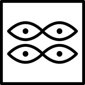 Double Abstract Geometric Polygon Eye clip art icon vector