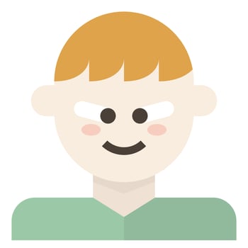 Down Syndrome Autism Boy Avatar clip art icon vector