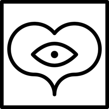 Heart Abstract Geometric Polygon Eye clip art icon vector