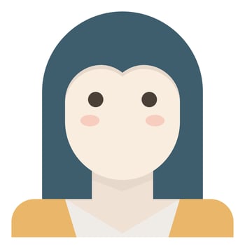 Long Hair Woman Avatar Heart Face clip art icon vector