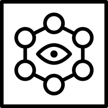 Loop Abstract Geometric Polygon Eye clip art icon vector