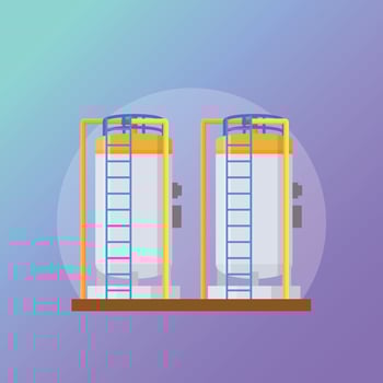 Trendy Oil Refinery vector