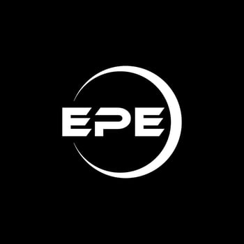 EPE letter logo design in illustration. Vector logo, calligraphy designs for logo, Poster, Invitation, etc.