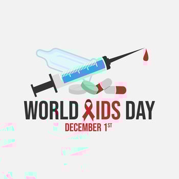 1st December. World Aids Day concept. Aids Awareness Red Ribbon. World Aids Day poster vector