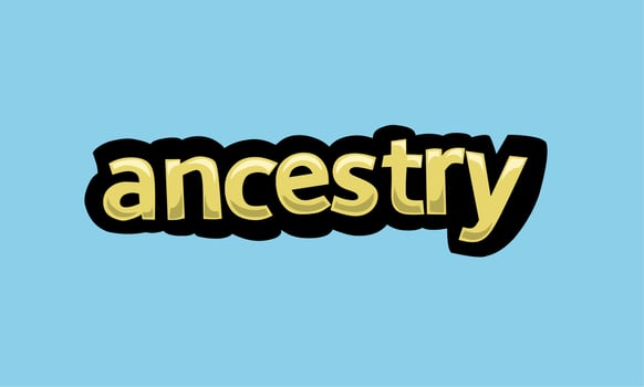 ANCESTRY writing vector design on a blue background