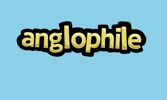 ANGLOPHILE writing vector design on a blue background