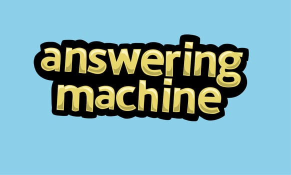 ANSWERING MACHINE writing vector design on a blue background