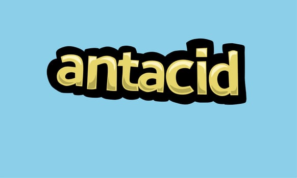 ANTACID writing vector design on a blue background