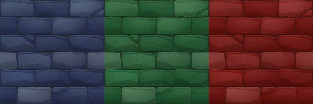 Game textures of brick wall, building facade vector