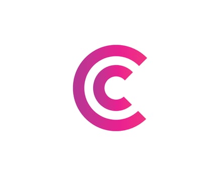CC logo design vector template