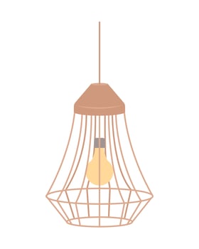 Ceiling light semi flat color vector object. Editable element. Full sized item on white. Interior design. Living room design simple cartoon style illustration for web graphic design and animation