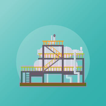 Trendy Process Plant vector
