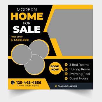 home sale social media post template vector