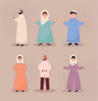 muslim culture people vector