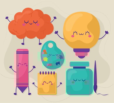 creativity icons bundle vector