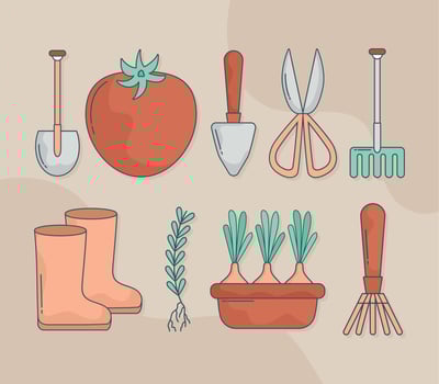 gardening tools set vector