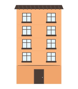 flat cute building vector