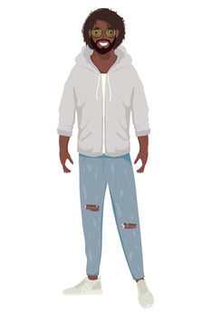 young afro man modeling vector