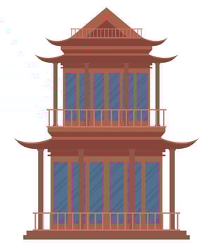japanese pagoda famous landmark vector