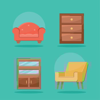 house things four icons vector