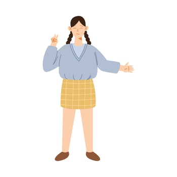 young happy korean woman vector