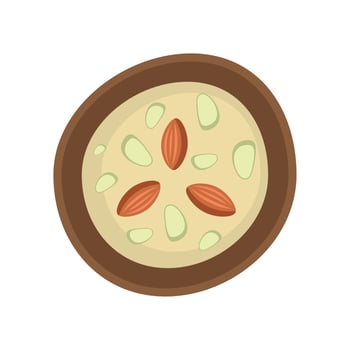 almond milk in dish vector
