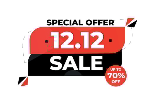 12.12 shopping day 70 percent sale vector design
