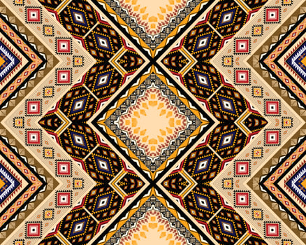 Ethnic geometric American, western, Aztec motif pattern style seamless pattern design for fabric, curtain, background, sarong, wallpaper, clothing, wrapping, Batik, tile, interior.Vector illustration. vector