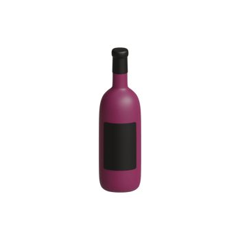 wine bottle icon 3d illustration png